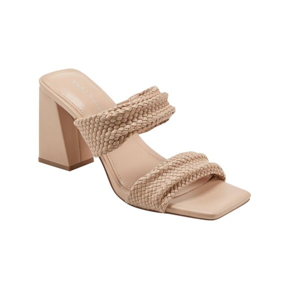 Marc Fisher Womens Eloria Block Heel Dress Sandals Brown Size 8.5M Defected - Picture 1 of 4